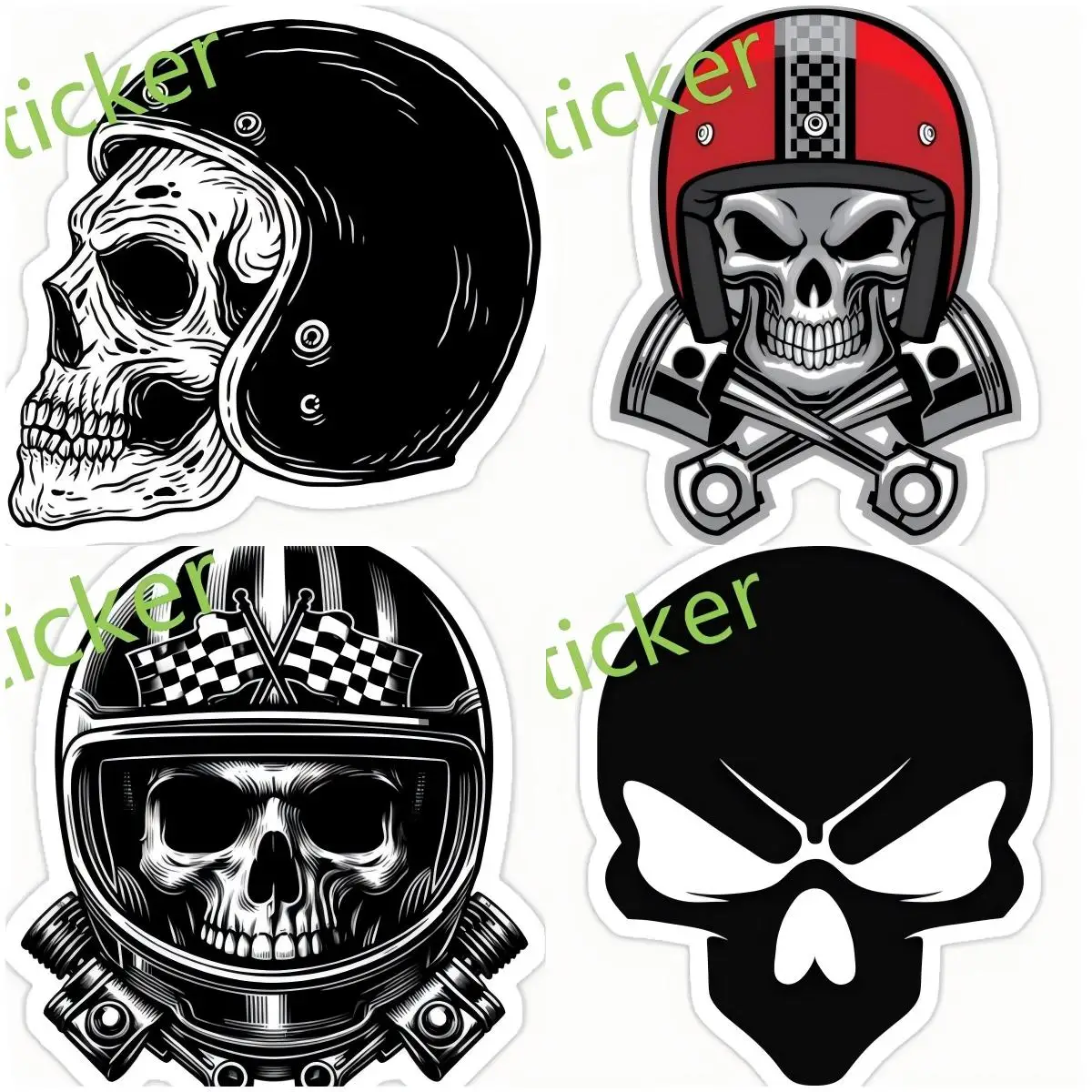 

Skull Helmet Decal Laptop Car Stickers Refrigerator Decal Personality Windshield Vinyl Car Wrap