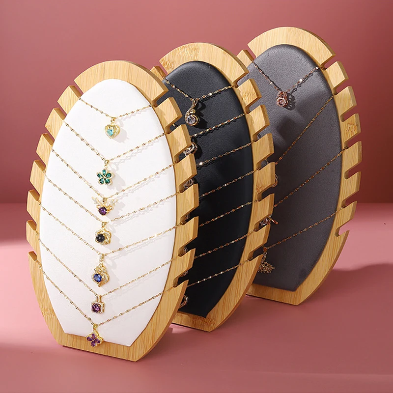 

Элегантная подставка для украшений из бамбукового дерева, разборная, для нескольких подвесок, ожерелий, браслетов, длинных цепочек, держатель для хранения, демонстрационный реквизит