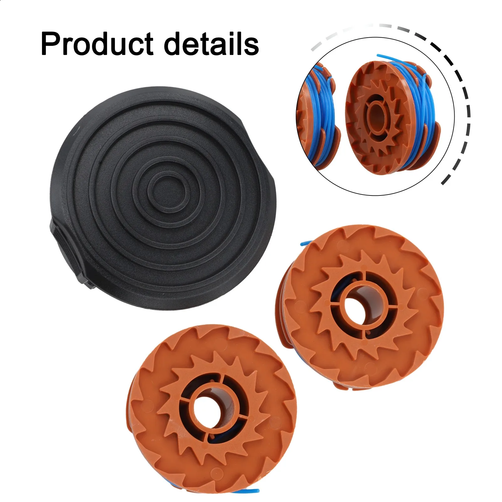 3pcs Cover Cap + Spool Line For GGT600A1 Replacement Brush Cutter Grass Trimmer Accessories In  3pcs Cover Cap