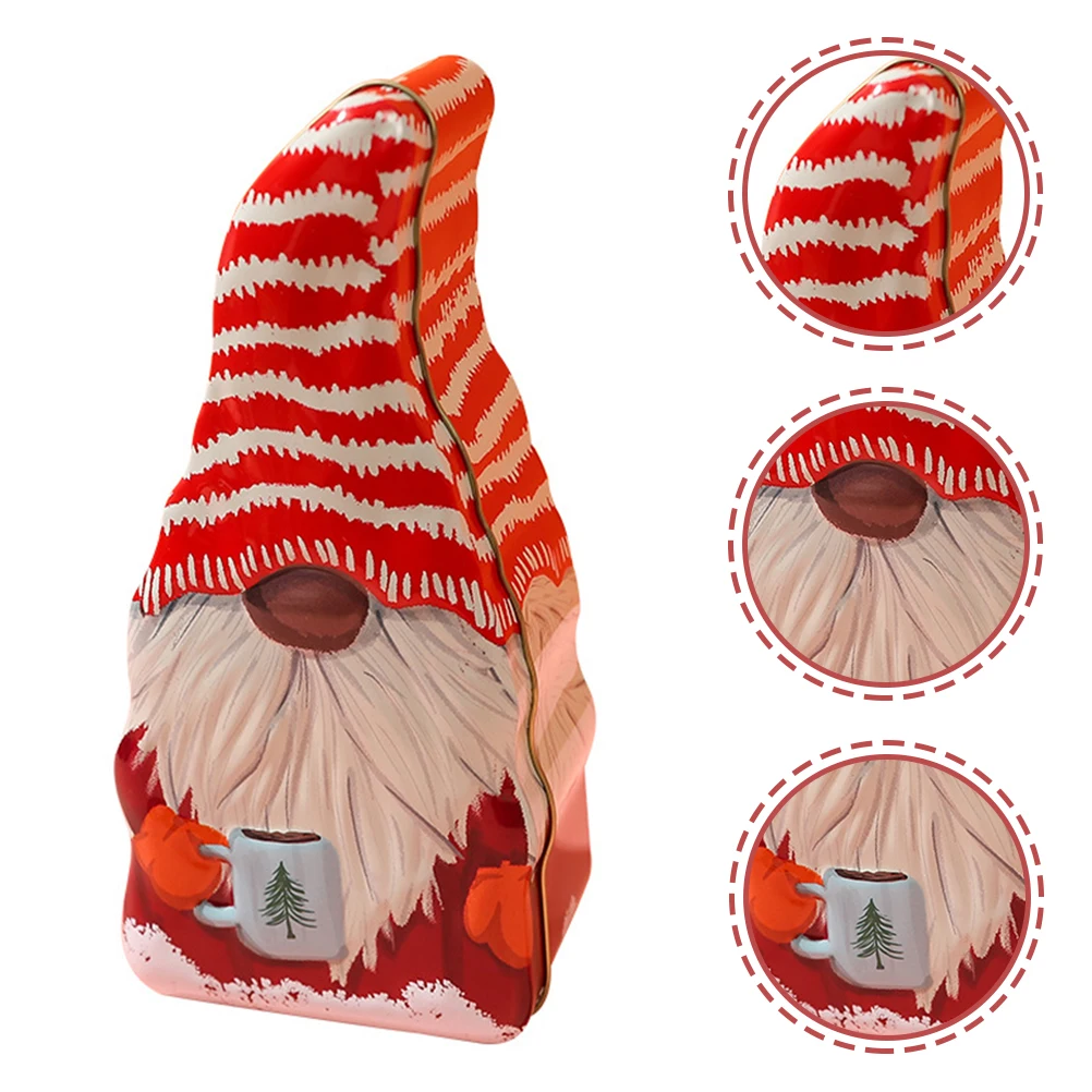 

Biscuit Container Santa Claus Candy Box Christmas Containers Holiday Cookie Tins Jar Small Stripe