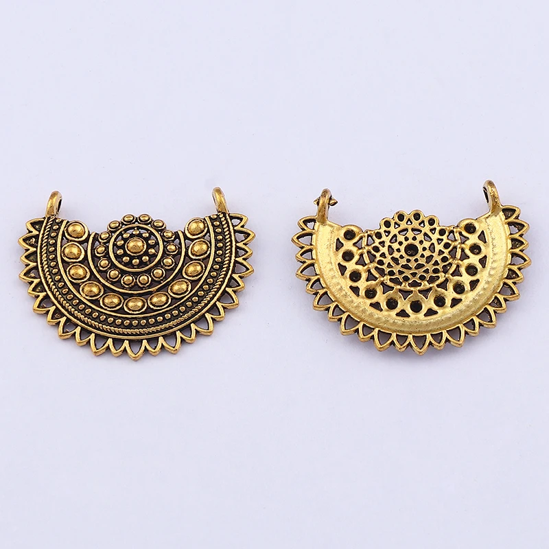 30 x Tibetan Silver Dangle Hoop Vintage Ethnic Earring Charms Pendants For Necklace Jewelry Making 44x34mm image 5