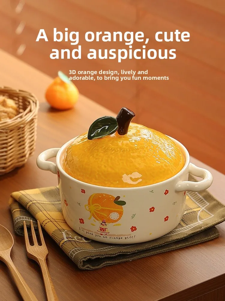 Tazón para Sopa de Fideos Ele Cerc con Tapa y Doble Asa para Uso Doméstico y Estudiantil, Alto Valor Estético, Perfecto para Consumir Instantáneamente