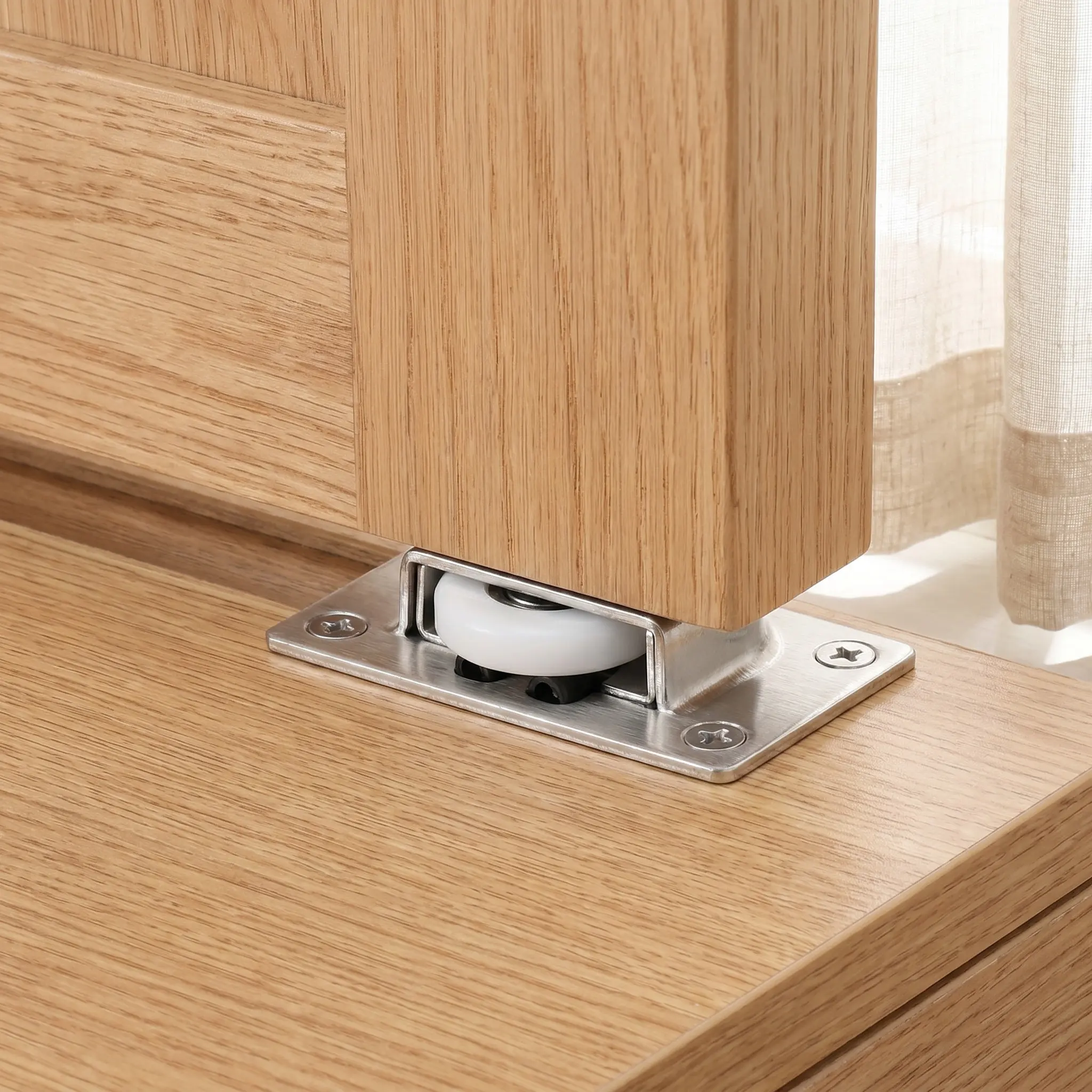 4 Pairs Stainless Steel Sliding Door Rollers for Wardrobe & Closet – Silent Single-Wheel Pulley Replacement