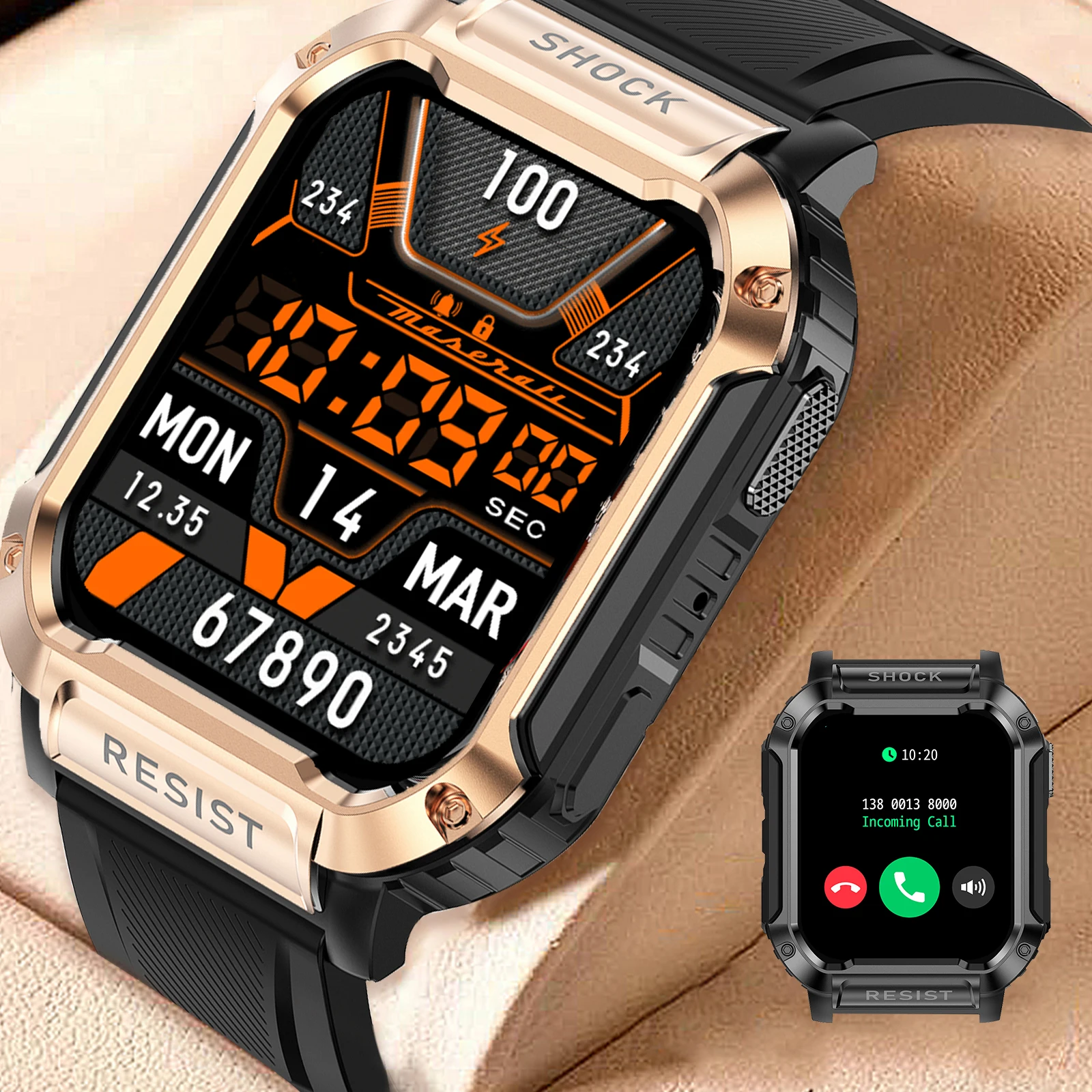 Smart watch, wireless calling /dial, multi -Sport mode, calling reminder and rejection, SMS reminder, for iPhone/Andriod