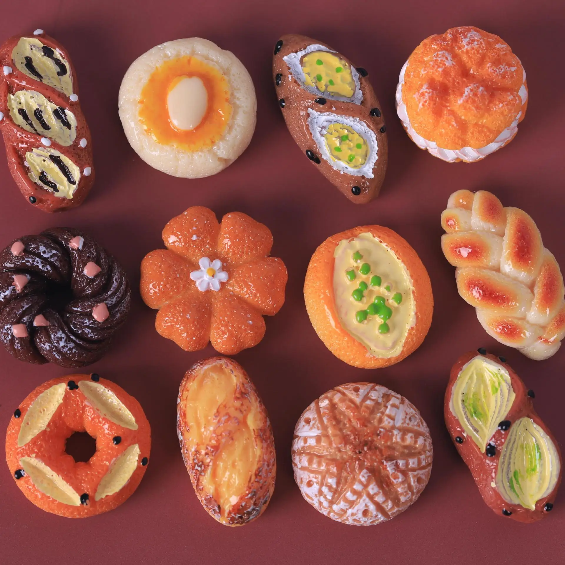 

100pcs Kawaii Resin Cream Bread Cake Fake Food Resin Cabochons For Phone Decoration Crafts Making DIY Accessories