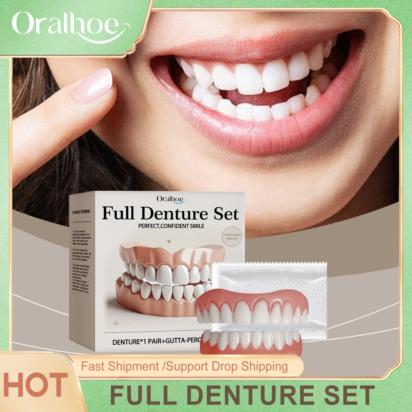 Denture Silicone Kit Fake Teeth Keep Soft Teeth Upper Lower Set Portable Tooth Oral Care Set Confident Smile Denture Making Kits
