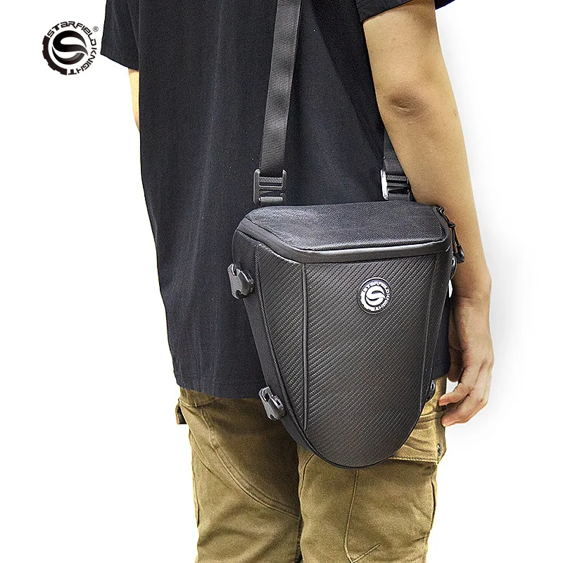 Motorcycle Tail Bag Waterproof Rear Seat Luggage Bag Multifunctional Riding Storage Pack with Rain Cover
