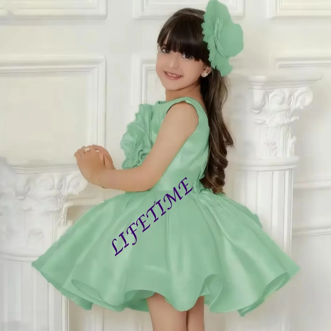 Sukienka dla dziewczynki na wesele, urocza, z kwiatami, do kolan, odzież formalna dla niemowląt i dzieci, strój do sesji zdjęciowych, Pierwsza Komunia