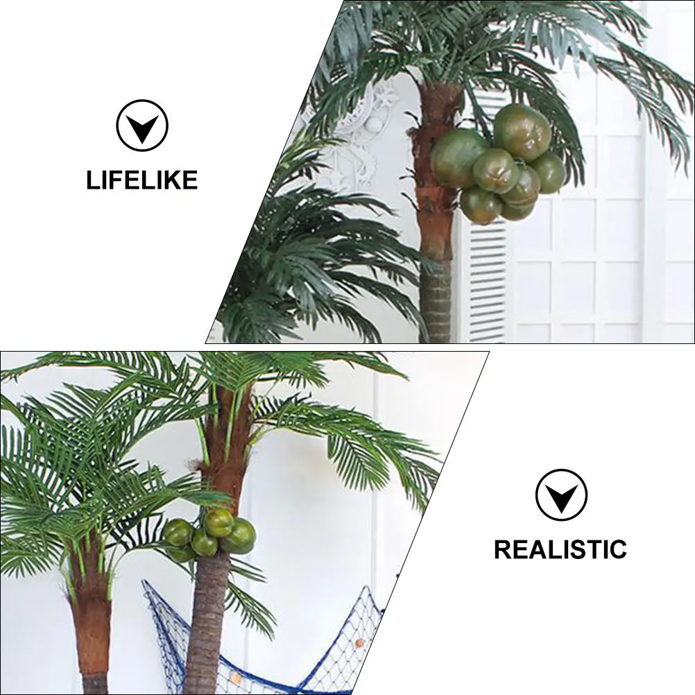 

4Pcs Realistic Fake Coconuts Wear Resistant Plastic Fruit Models for Market Display Teaching Props Game Decorations