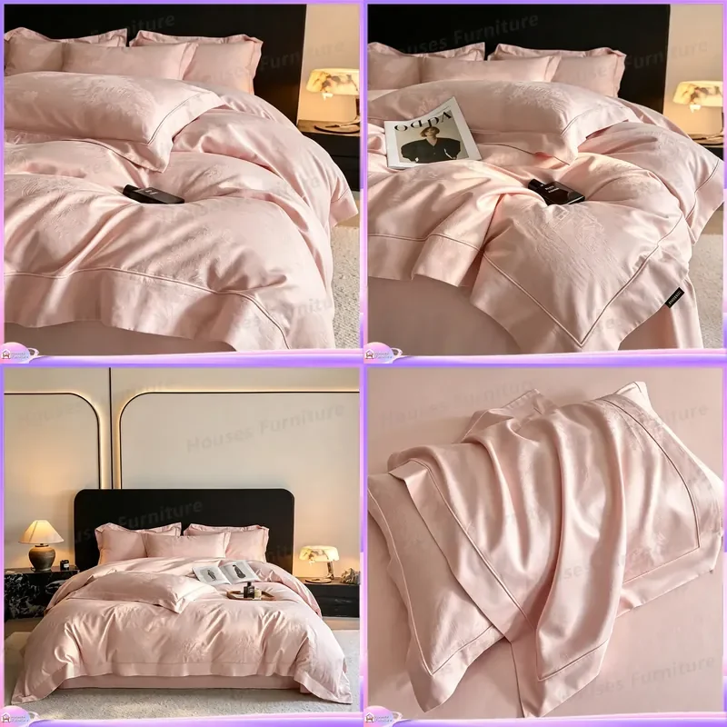 Light luxury senior sense A long-staple cotton four-piece set 100 pure cotton jacquard quilt cover Sheet Sheet Sheet Bedding
