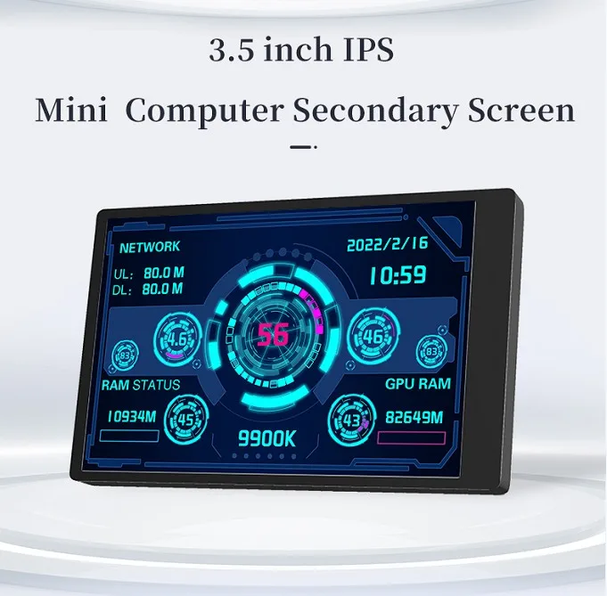 3,5-calowy ekran pomocniczy IPS Type-C do komputera CPU GPU RAM HDD Monitor USB Wyświetlacz do wolnego monitorowania AIDA64 mini