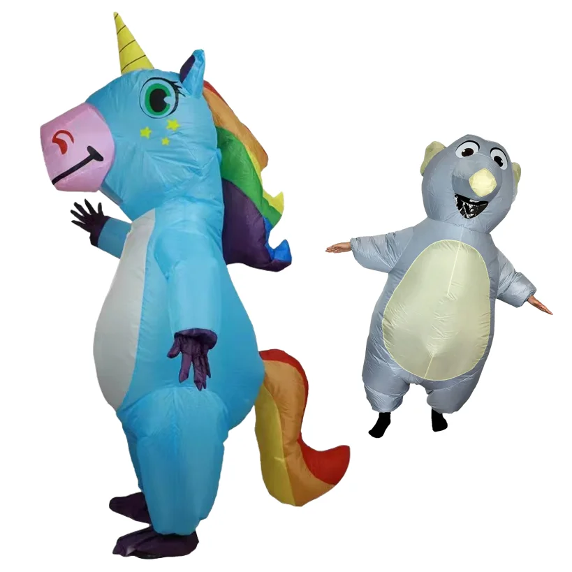 

1PC Inflatable Mouse Costume for Adult Rat Unicorn Cosplay Costume Funny Halloween Party Carnival Blow up Mouse Cosplay Costume