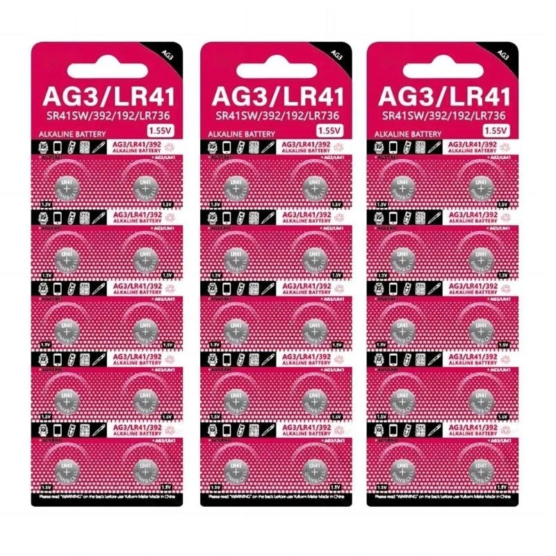 

Клеточная литиевая батарея AG3 1,55 В, кнопочные батарейки SR41 192 L736 384 SR41SW