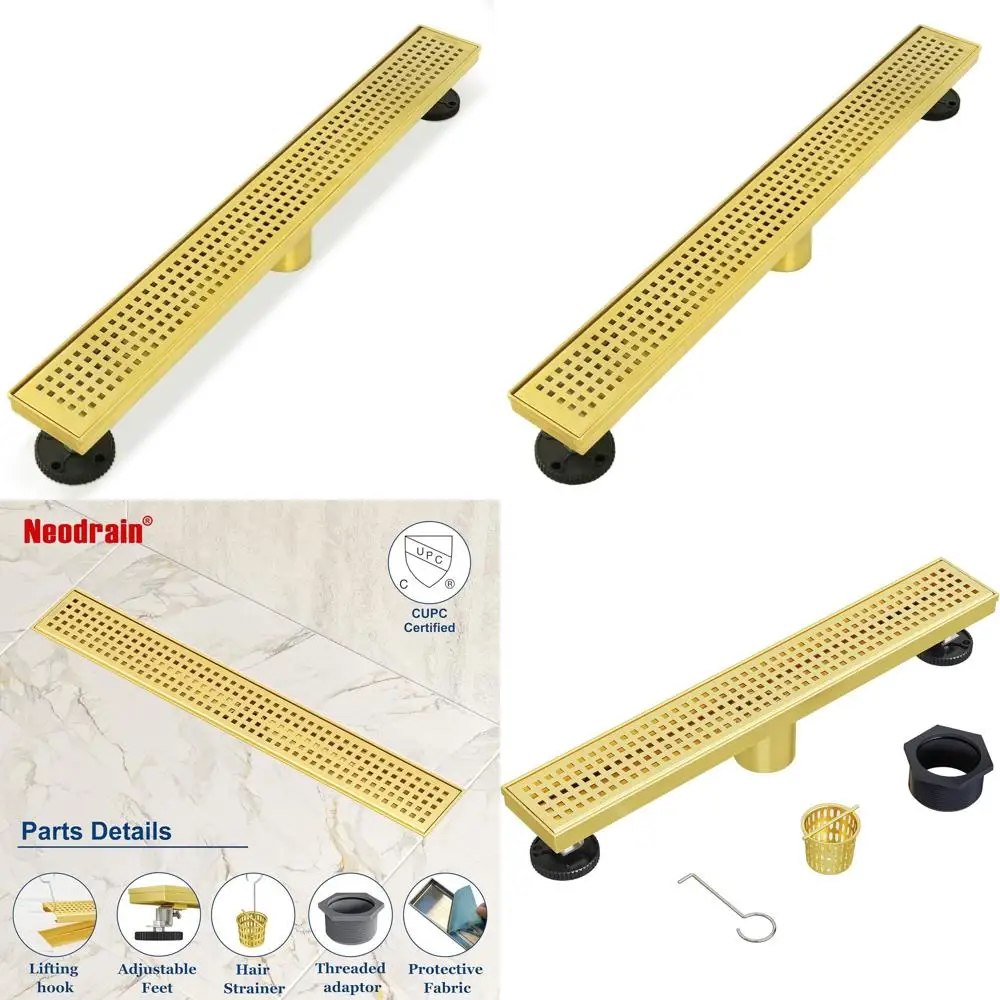 

Линейный слив для душа из матовой латуни 18, съемная решетка для квадроцикла, высококачественный прямоугольный слив из нержавеющей стали 304, волосы