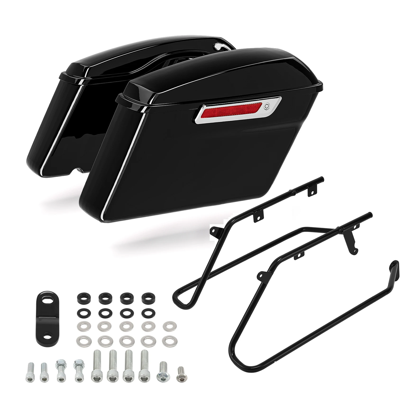 

Hard Saddlebag & Conversion Support Brackets Kit Set Fit For Harley FLSTF Fat Boy 2018-2024