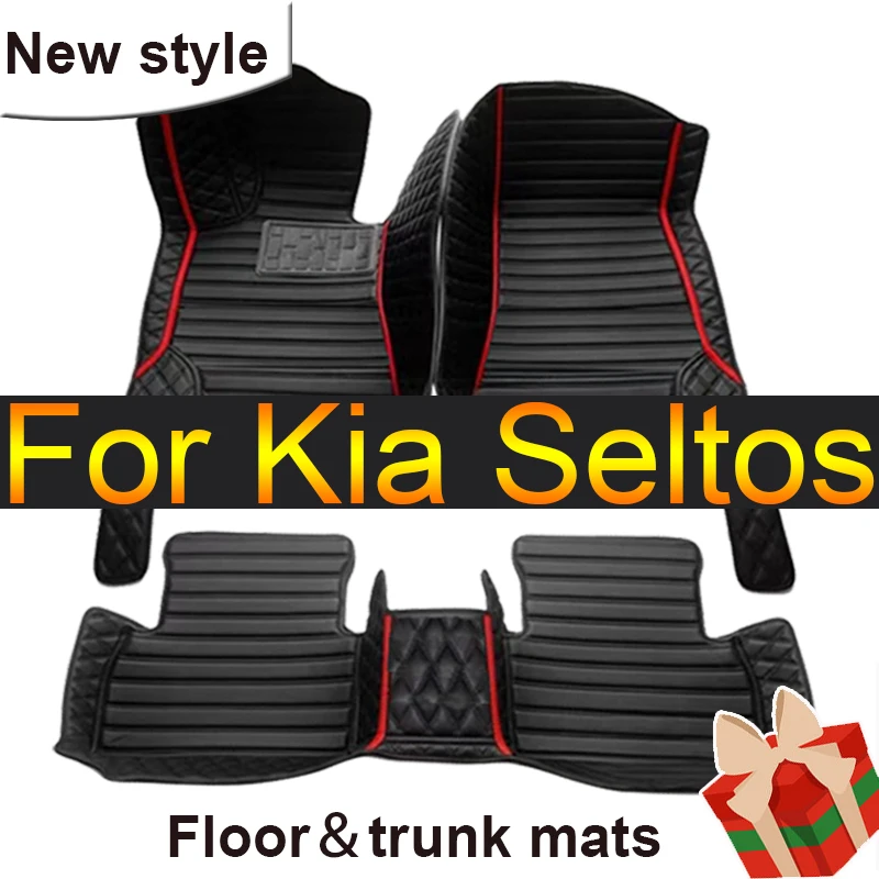 

Автомобильные коврики для Kia Seltos 2020 ~ 2022, роскошные кожаные коврики, водонепроницаемые коврики, противогрязные коврики, детали интерьера, автомобильные аксессуары