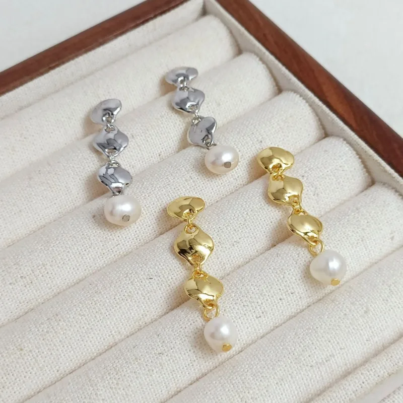 

New Chinese Style Simple Fashion Stud Earrings Niche Exquisite Pearl Earrings New High-end Design Qingdao Earrings