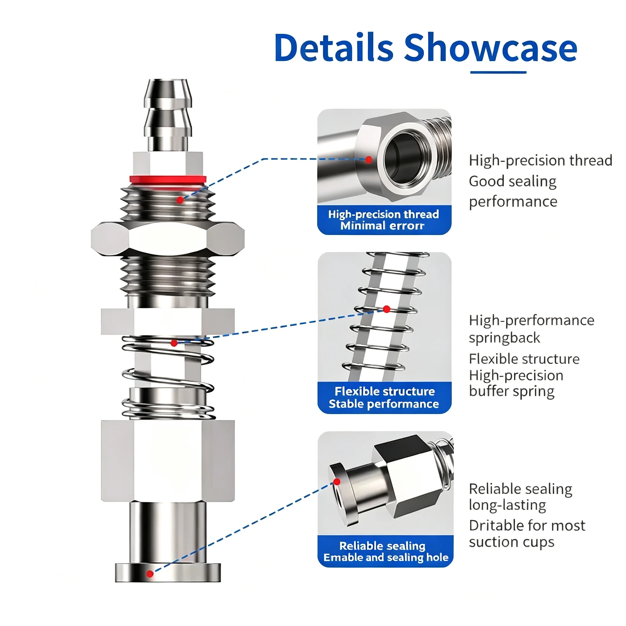Industrial suction cup big head vacuum seat manipulator accessories fittings suction cup rod Tianxing suction nozzle connecting