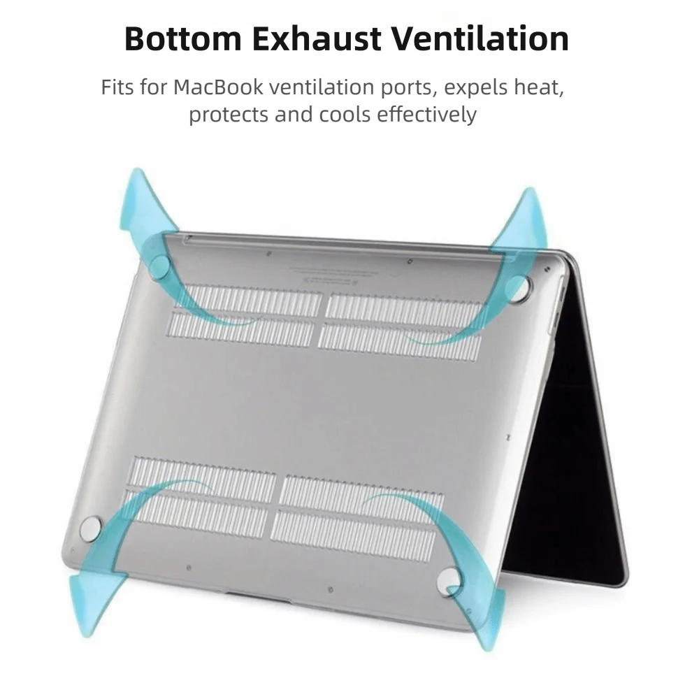 حافظة كمبيوتر محمول شفافة كريستالية، غطاء صلب مقاوم للصدمات، حافظة واقية للكمبيوتر المحمول مقاومة للخدش لجهاز Macbook Air/Mac Book Pro #3