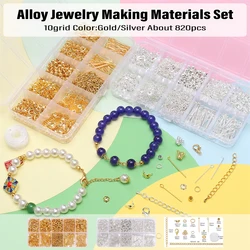 Premium Alloy Jewelry Findings Set - Lobster Clasps, Open Jump Rings, Earring Hooks for DIY Jewelry Making & Repair Supplies