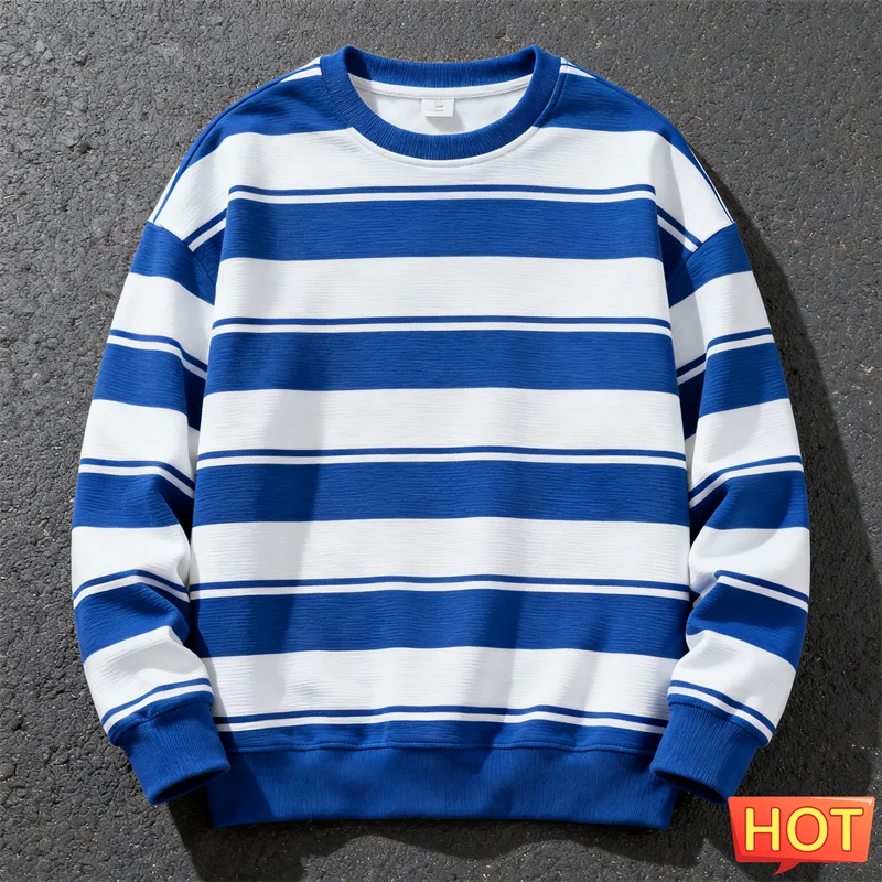 

Retro Striped Graphic Sweatshirts For Men Fashion Casual Autumn Long Sleeve 3D Printed Ugly Sweatshirt Loose Crew Neck Pullovers