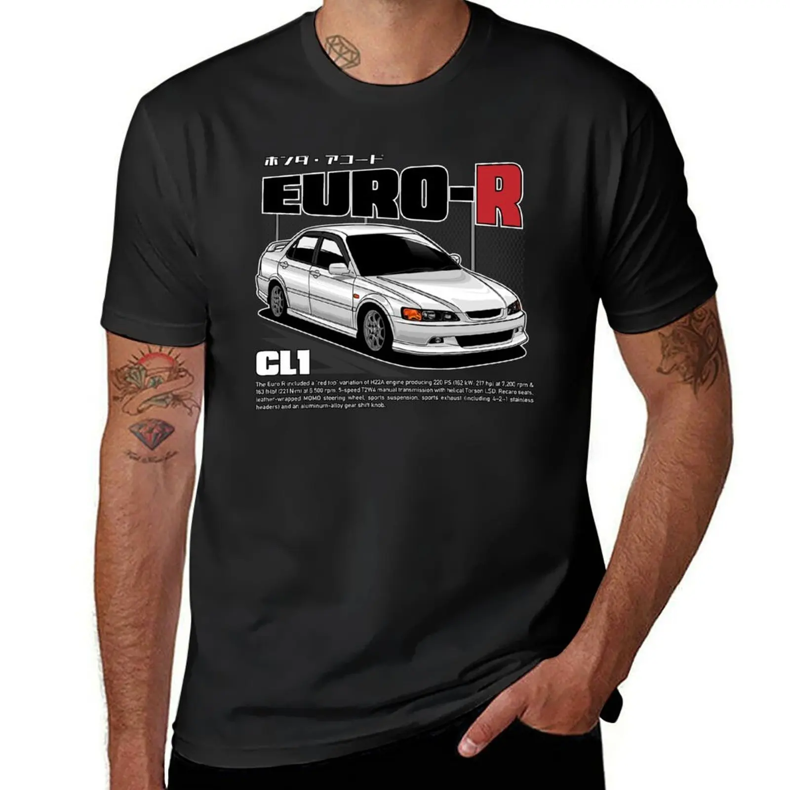 Accord Euro-R CL1 T-Shirt Short sleeve tee graphics anime clothes men clothings