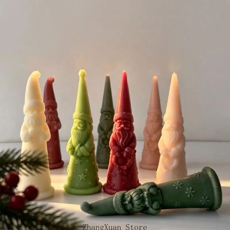 Weihnachtsmann-Kerzengussform für weihnachtliche DIY-Ausstellung, saisonale Tischdekoration und Feiertags-Workshop-Projekte 3XUF – Detail 3