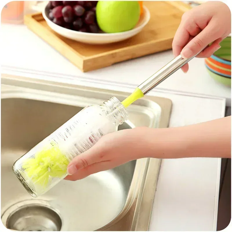 NEW Baby Bottle Brush Nipple Brush Milk Feeding Bottle Brushes Teat Cleaning Brush Bottle Sponge Rotating Stonego Washing Home