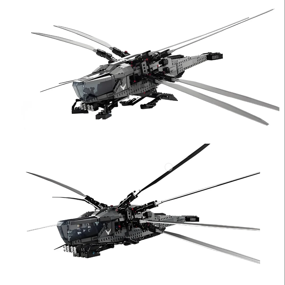 MOC 1369PCS  Inventor Dune Atreides Royal Ornithopter Helicopter Building Blocks Construction Bricks Set Toy Children Party Gifs image 2