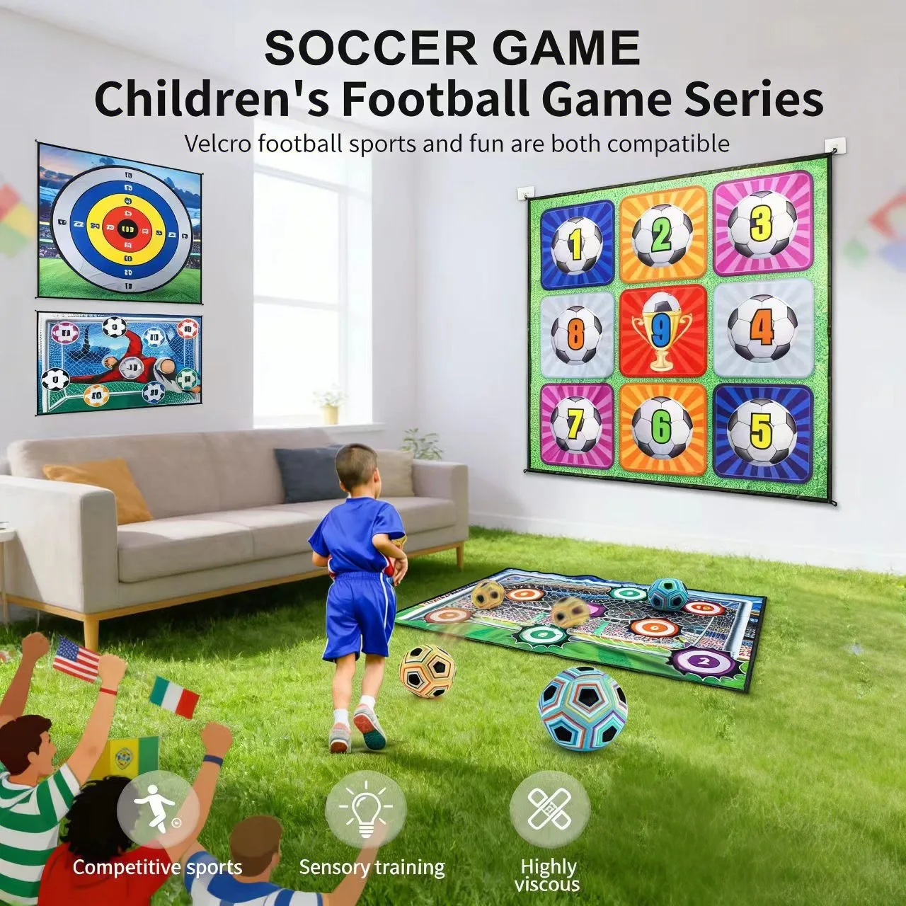 Juego de Fútbol de 150 cm, Alfombra de Juego para Interiores y Exteriores, Juguetes de Fútbol Multijugador, Juegos de Fútbol Competitivos, Entrenamiento de Fútbol para Niños, Regalos para Niños