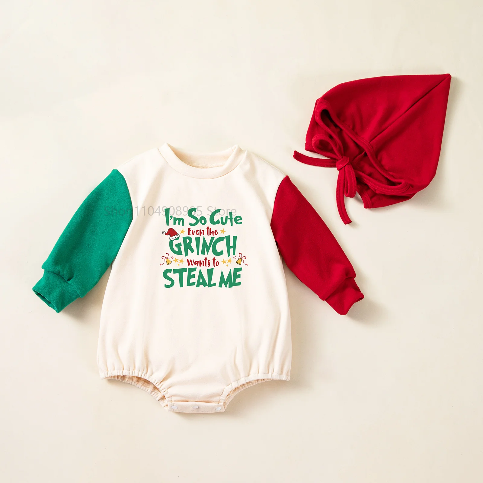 新生児の最初のクリスマス衣装長袖クリスマスロンパース帽子付き - Baby Clothing Usa のレビューと価格
