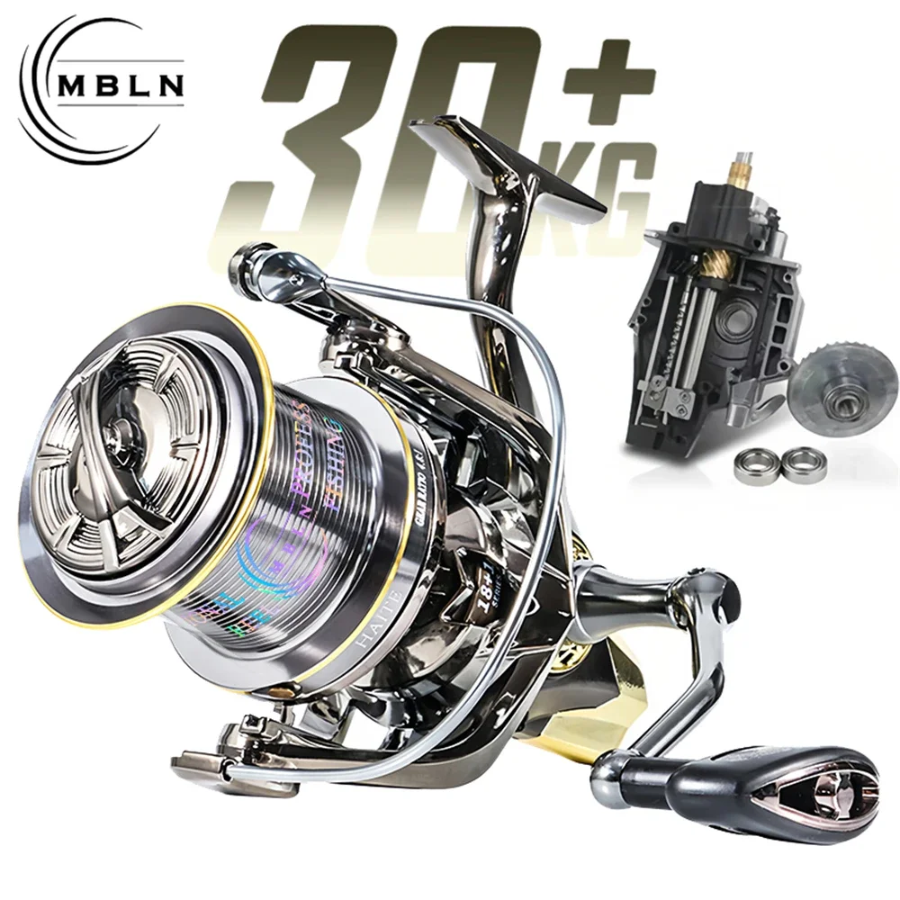 MBLN Brand,90% Full Alloy,Dual Shaft Support Structure,Spinning Fishing Reel,30KG Max Drag,10+1Bearing,Sea Surf Saltwater