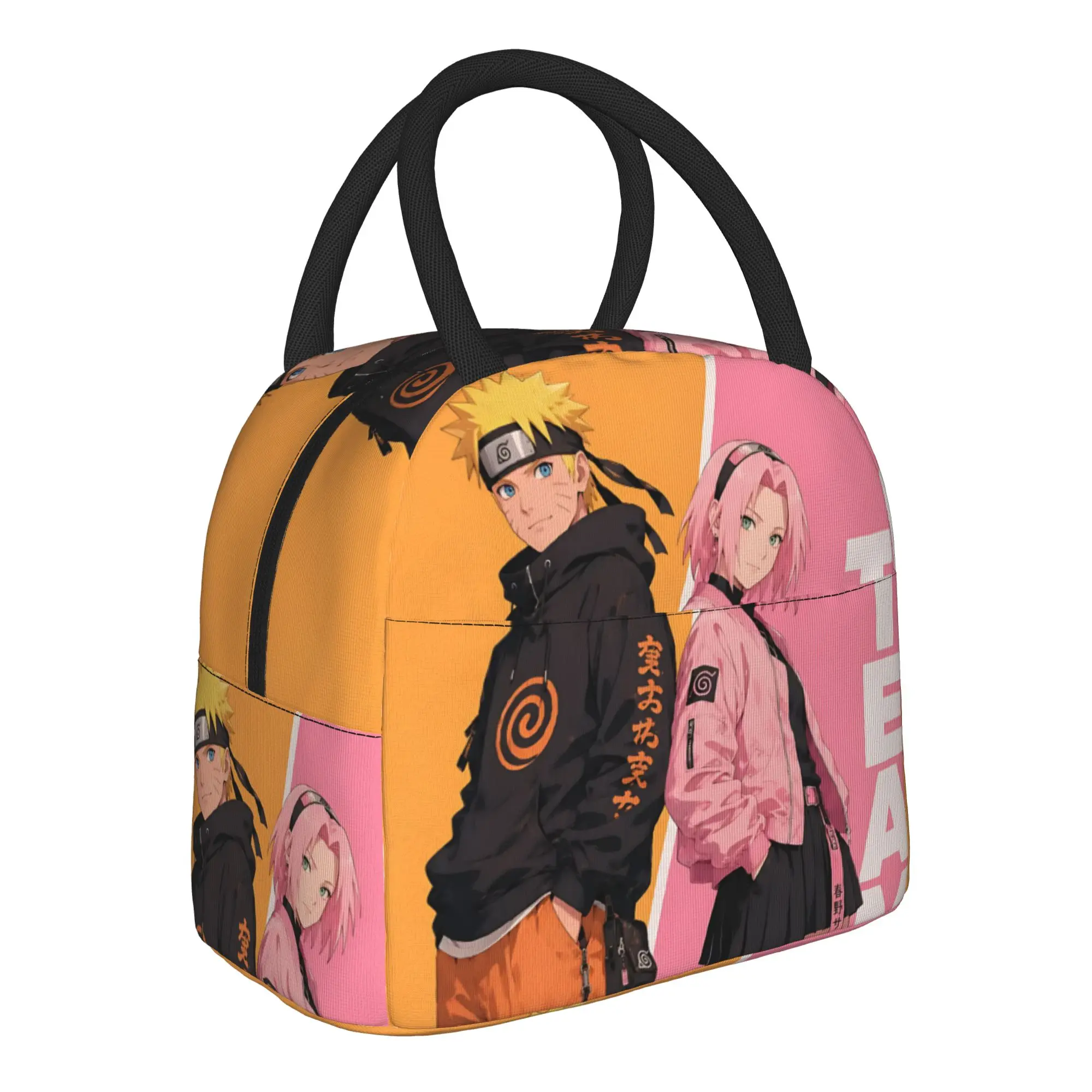 Naruto Anime Theme Insulated Lunch Bag Insulation Bento Pack Rice Bag  bolsa Student Bento Lunch Handbag Insulation