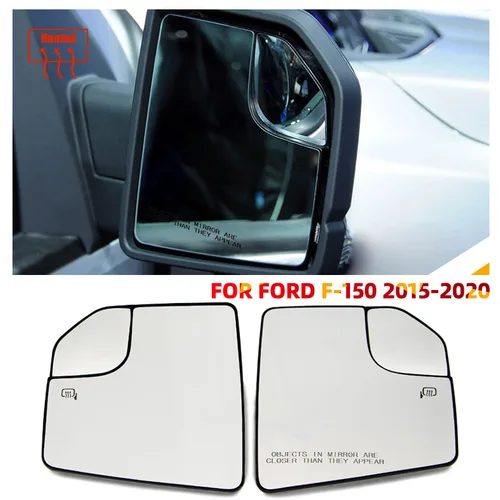 Cristal de espejo retrovisor lateral izquierdo y derecho, gran angular calentado, para Ford F-150, 2015, 2016, 2017, 2018, 2019, 2020