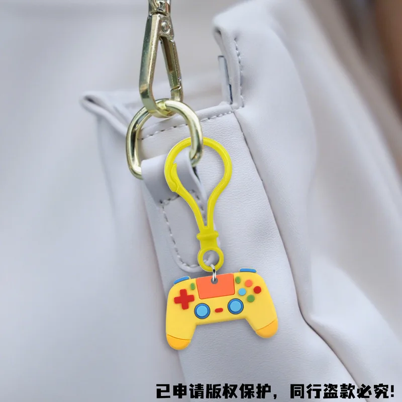 Wholesale Mixed 8 Styles Game Controller Pendant Soft PVC Gamepad Bag Charm Colorful Joystick Hanging Ornament Clip Gift