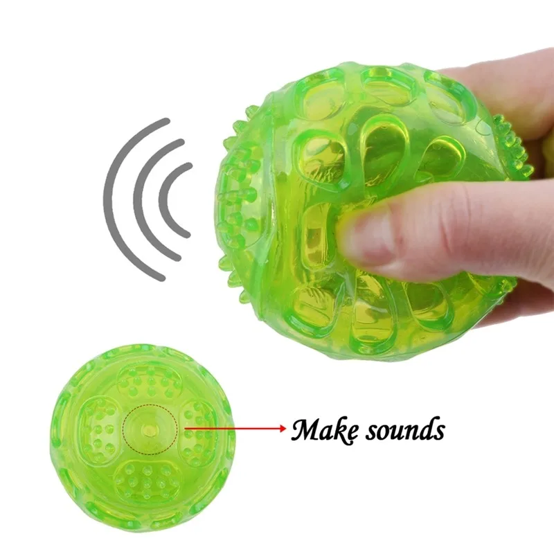 2Pcs Pet Dog Cat Puppy Sounding Toys Polka Squeaky Tooth Cleaning Balls Playing Balls Pet Teeth Chew Toy Pet Chewing Accessories