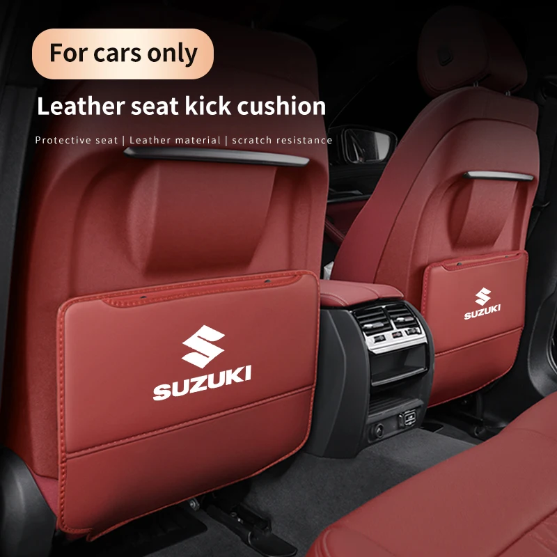 Protección trasera de asiento de coche AntiKick bolsa de almacenamiento de asiento trasero Suzuki Grand Vitara Alto Baleno Vitara IGNIS Jimny s-cross Swift Samurai