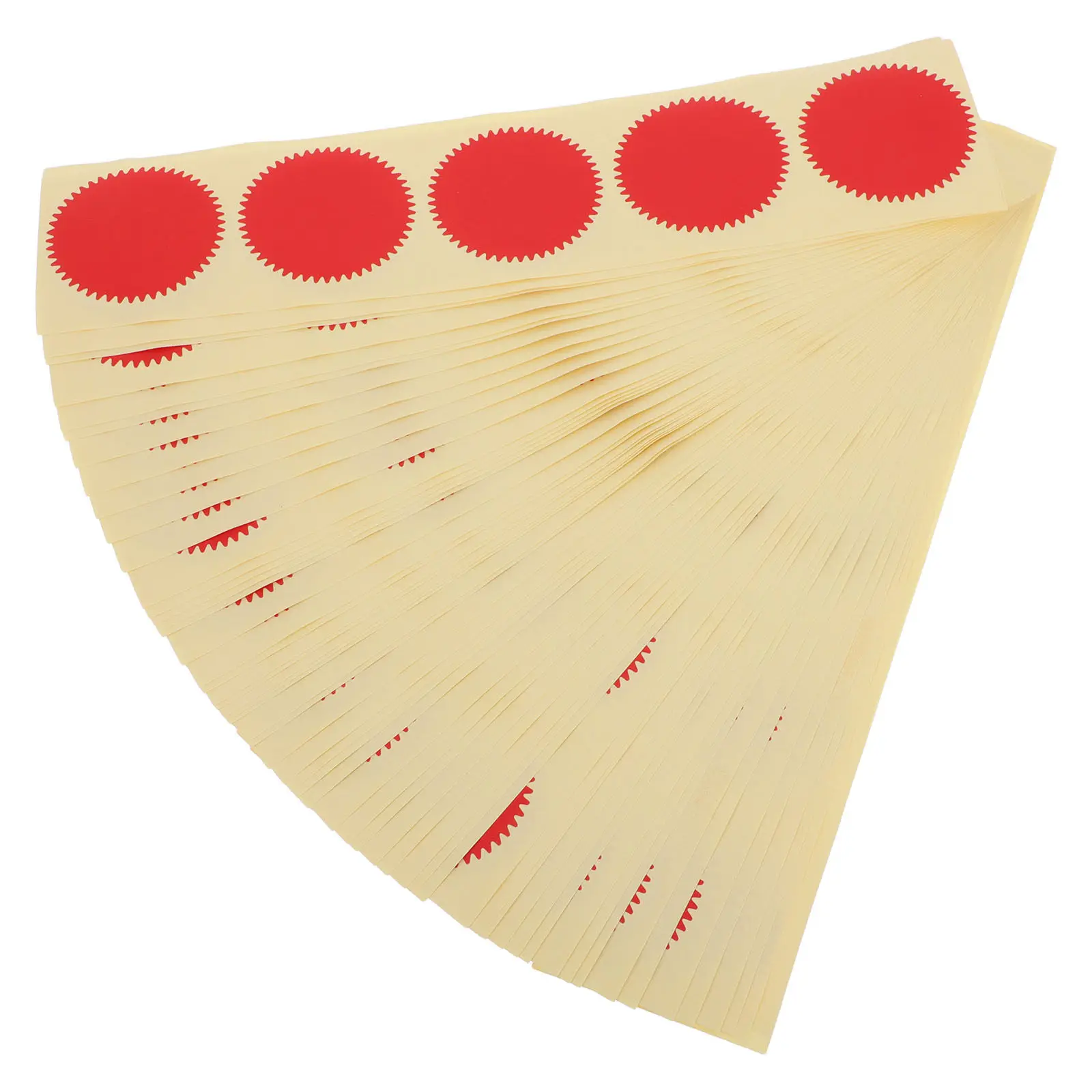 

60 Sheets Round Adhesive Labels Serrated Edge Certificate Embossing Seal Stickers Red Peel Stick for Awards Diplomas Sealing