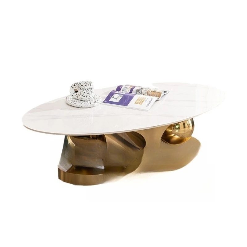 

Slate coffee table, modern simple living room, high-end furniture, small apartment stainless steel