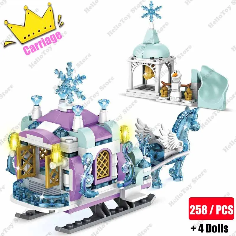 

2024 Girl Royal Princess Crystal Carriage Building Blocks Classic Girl Friends Figures Movie Creative Model Toys Birthday Gifts