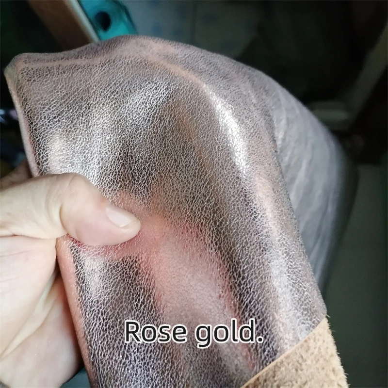 

1.1/1.4mm Brown Rose Gold Cowhide. Top-Grain Leather. Genuine Leather Fabric. DIY For Bags By Hand. Full Sheet Cutting