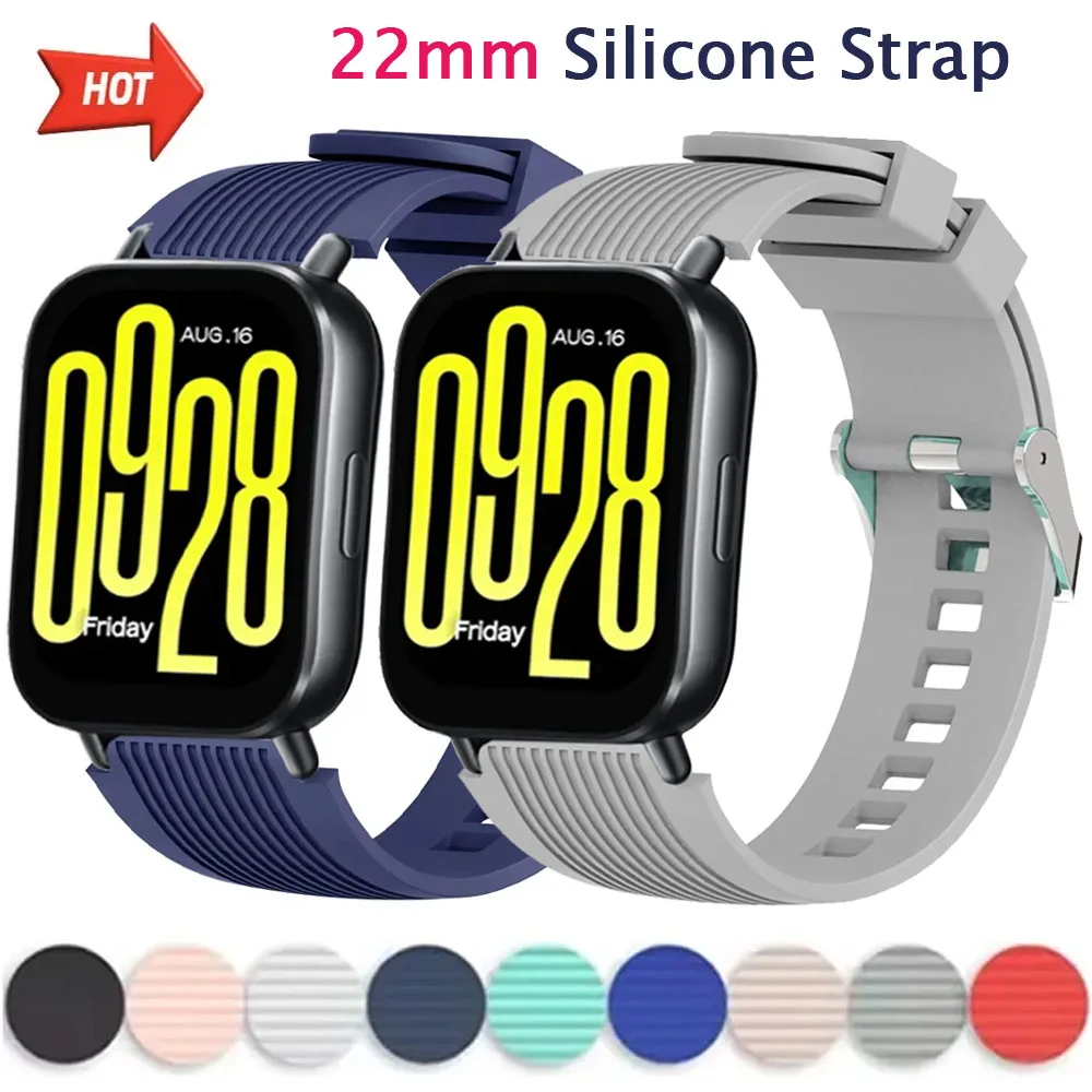22mmシリコンストラップ Redmi Watch 5 Lite/5 Active用 ソフト交換用リストバンド Huawei Watch 3/4 Pro/GT4/5 Pro 46mmブレスレット用
