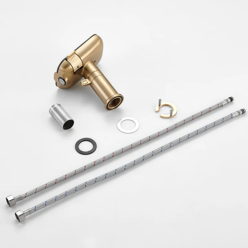 Smart Digital Display Basin Faucet Brass Bathroom Washbasin LED Hot and Cold Dual-Use Faucet