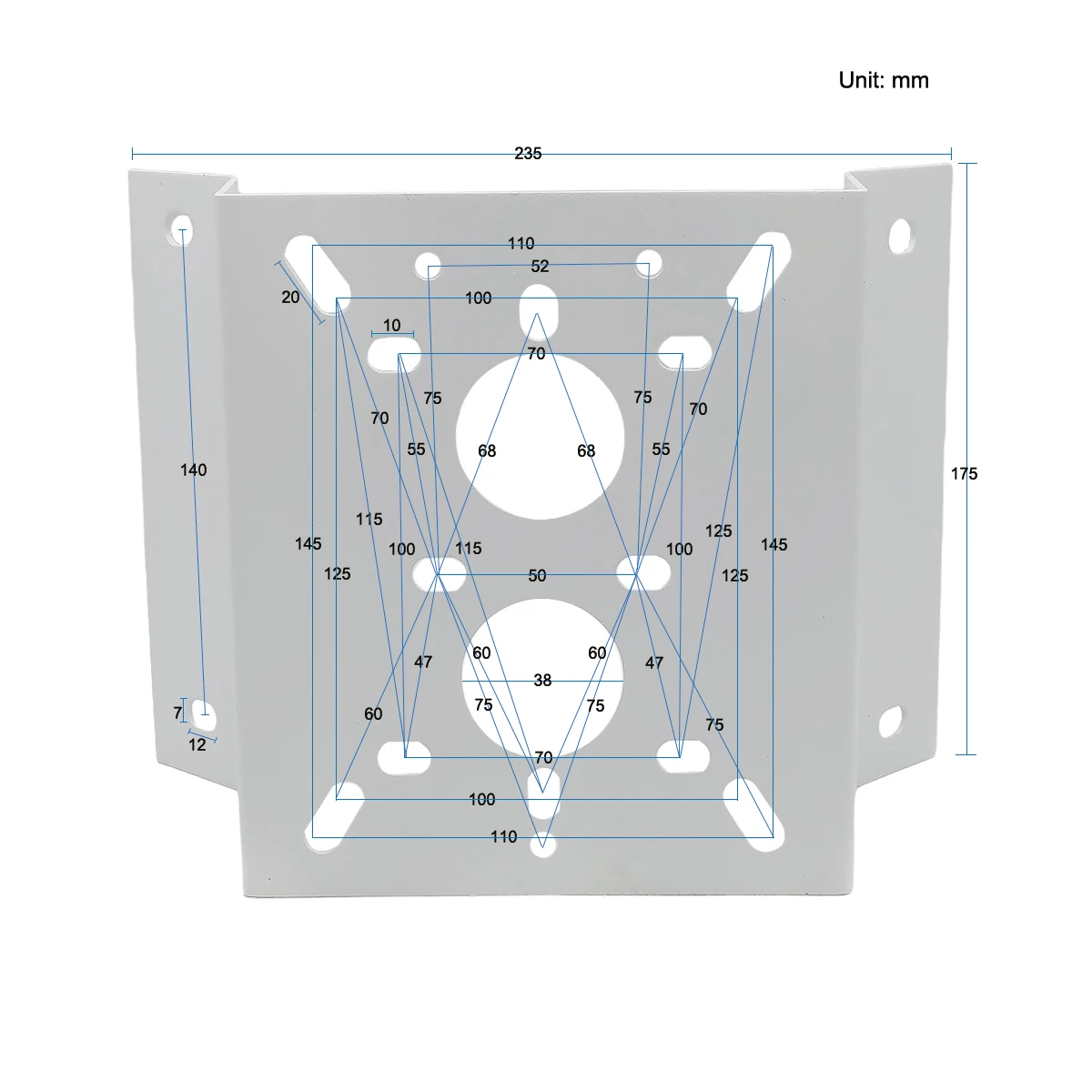 Metal Surveillance CCTV Camera Stand External Right Angle Corner Wall Mount Bracket for Hikvision Dahua Dome PTZ Heavy Camera