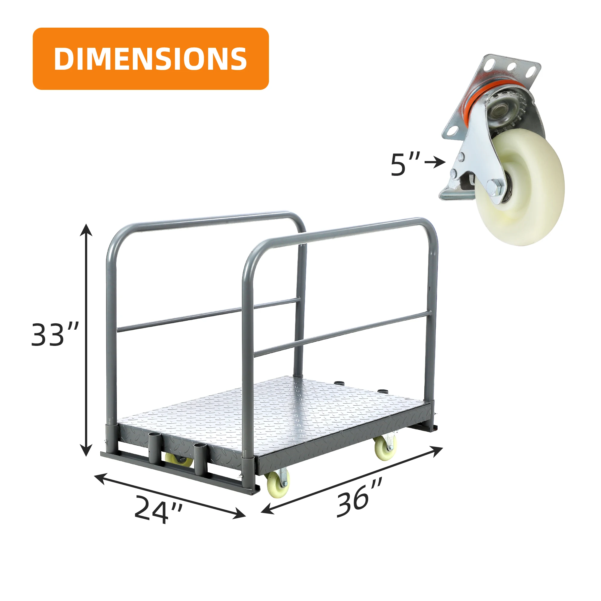 Steel Panel Truck Cart 2000 Lbs Heavy Duty Platform Truck Cart 2 In 1 Lumber Cart Drywall Dolly Cart For Luggage Cargo Move