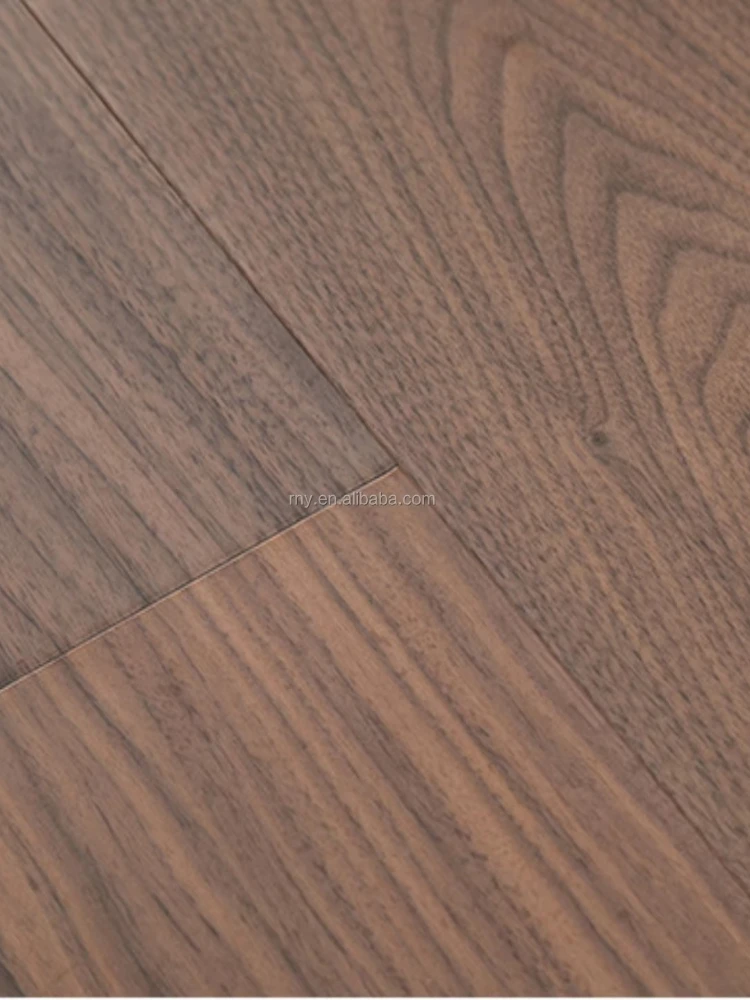Versión personalizada Piso de roble cepillado interior clásico moderno de 190 mm de ancho Madera de ingeniería de nogal negro multicapa de alta calidad