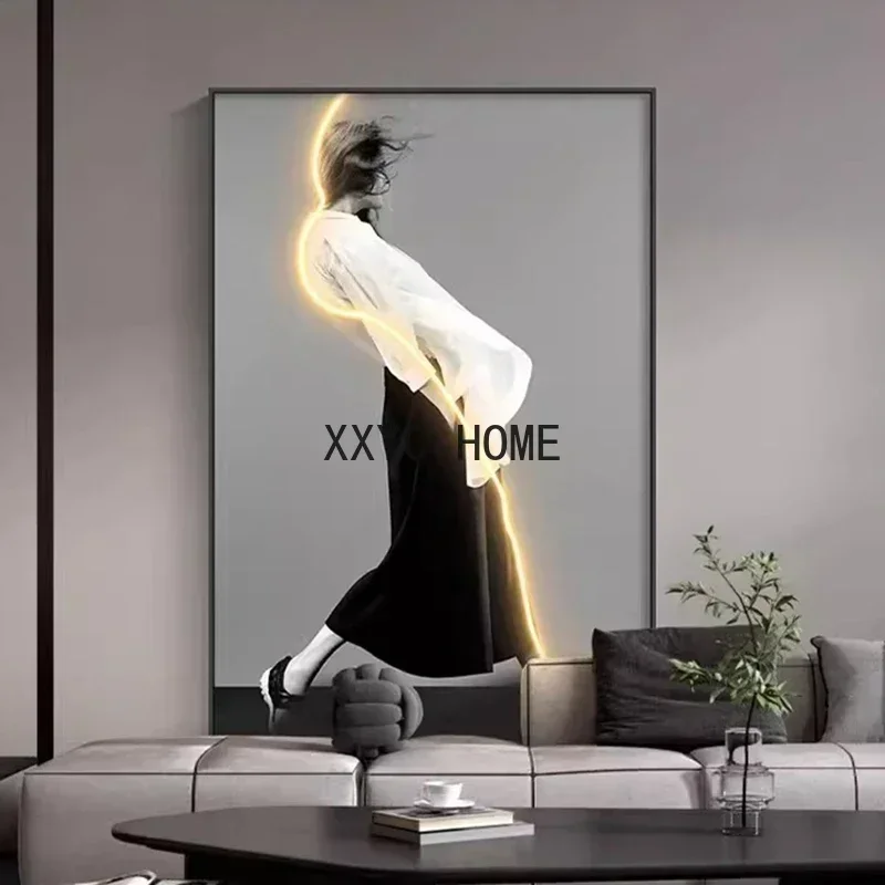 Modern Art Character Luminous Interior Painting LED Wall Lamp For Entrance Living Room Dining Room Bedroom Bedside Decoration