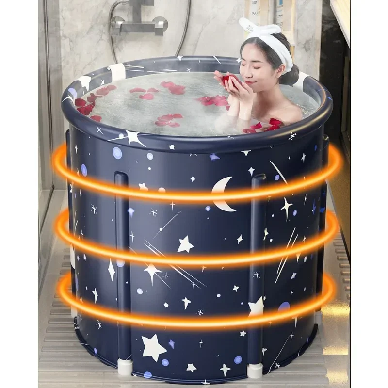 Folding Adult Portable Bathtub  Bath Bucket Large Capacity Bathroom Ice Bath Winter Shower Bathing Artifact Free Installation