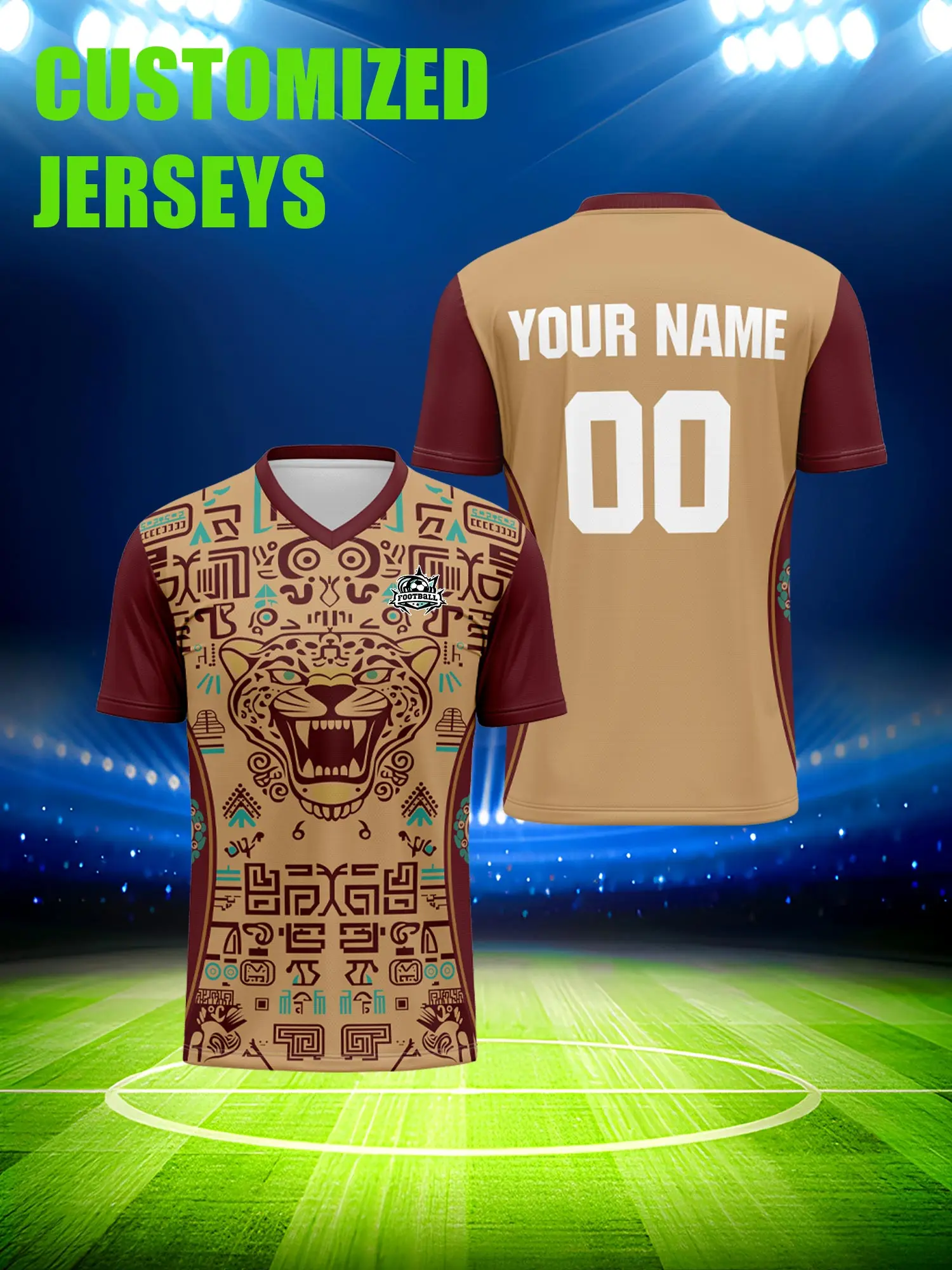 

Футбольная форма на заказ с индивидуальным изображением, номером и именем, художественная графическая печать, креативный дизайн для команды