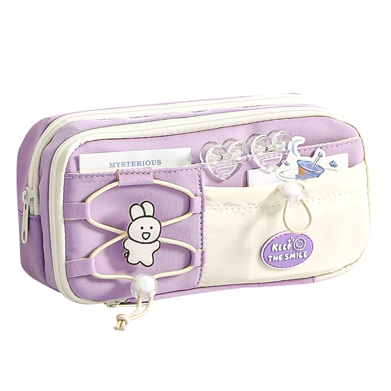 Модный простой пенал для студентов, милый креативный дизайн, однотонный органайзер для канцелярских принадлежностей, большая вместительная сумка для ручек, школьная сумка